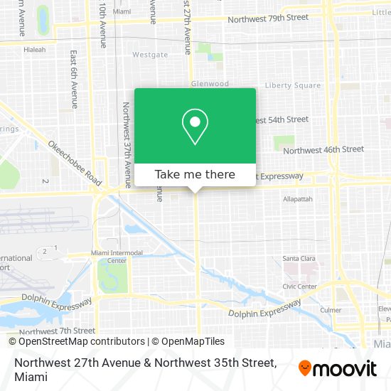 Mapa de Northwest 27th Avenue & Northwest 35th Street