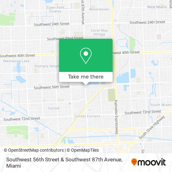 Southwest 56th Street & Southwest 87th Avenue map