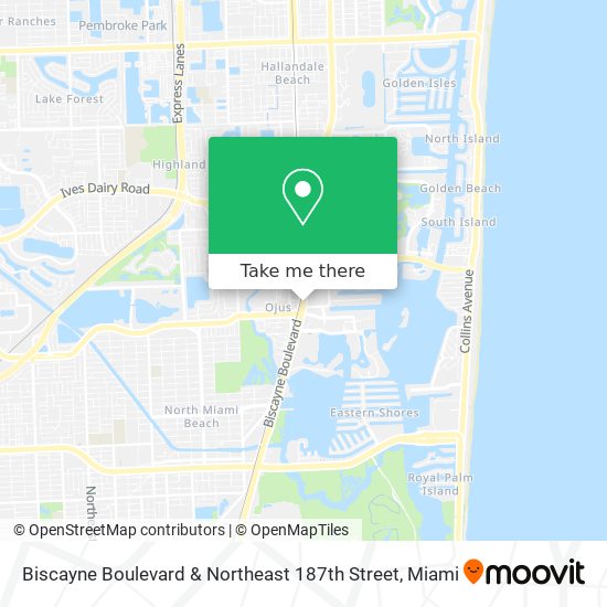 Biscayne Boulevard & Northeast 187th Street map