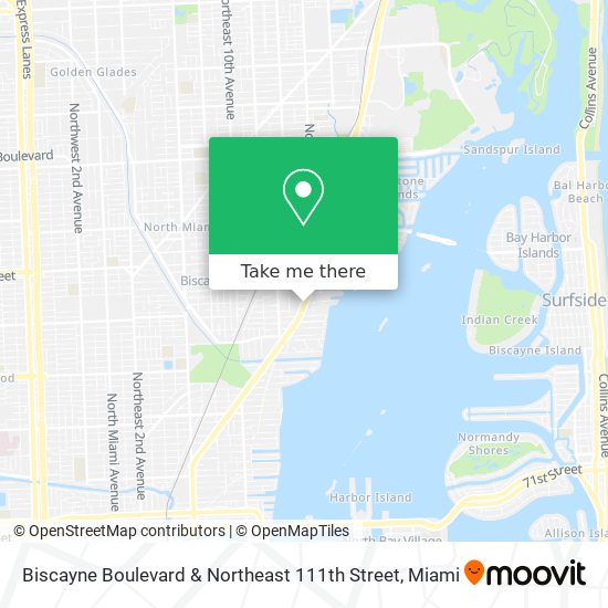 Biscayne Boulevard & Northeast 111th Street map