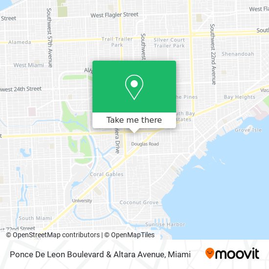 Ponce De Leon Boulevard & Altara Avenue map