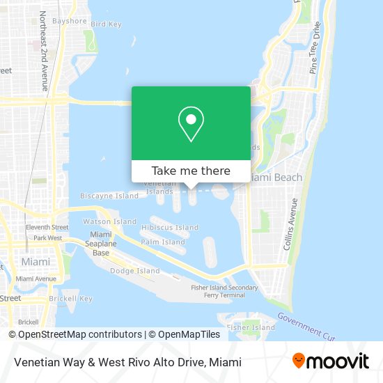 Venetian Way & West Rivo Alto Drive map
