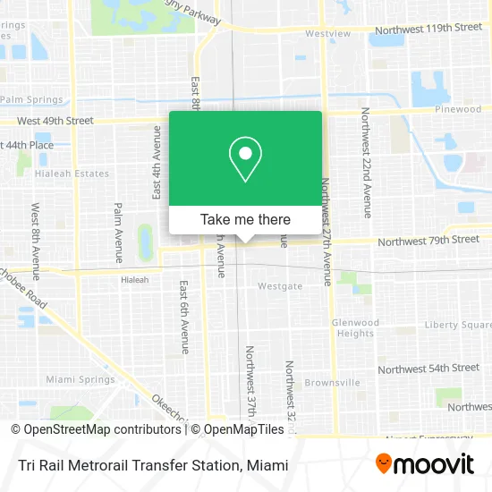 Tri Rail Metrorail Transfer Station map