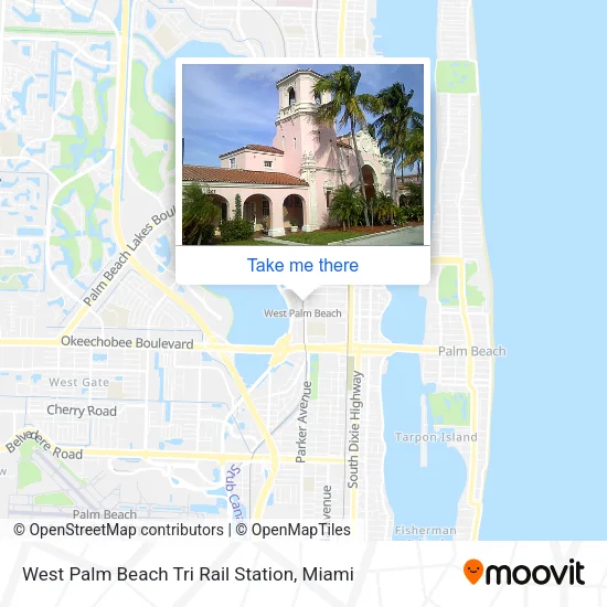 West Palm Beach Tri Rail Station map