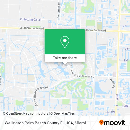 Wellington Palm Beach County FL USA map