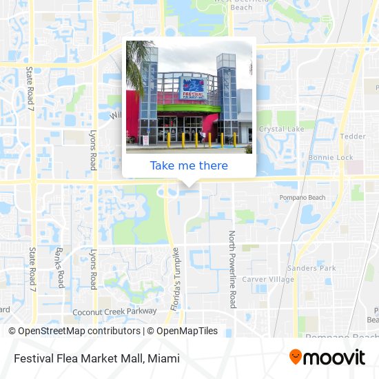 How to get to Festival Flea Market Mall in Pompano Beach by Bus or Train?