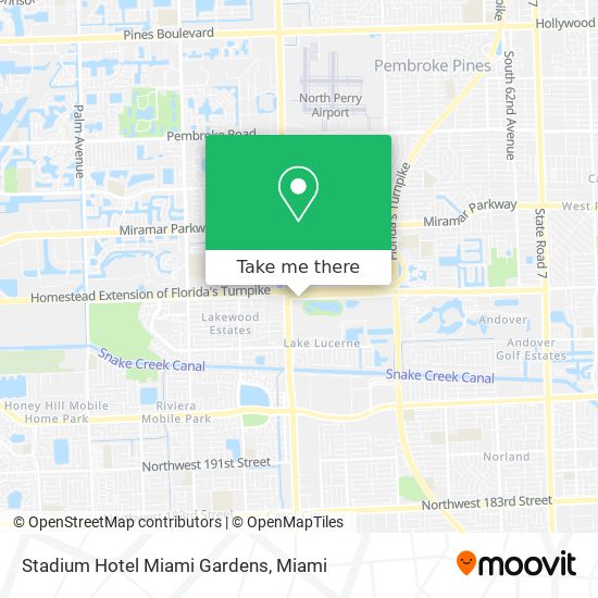 Stadium Hotel Miami Gardens map