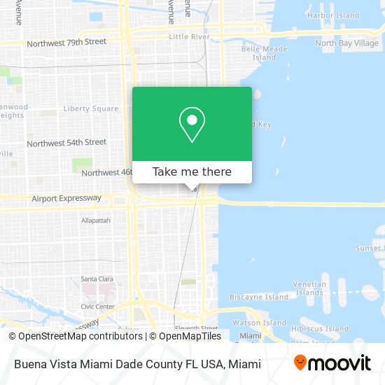 Mapa de Buena Vista Miami Dade County FL USA