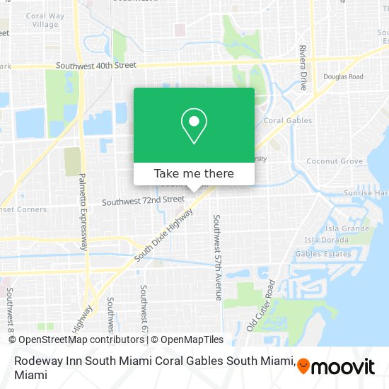 Mapa de Rodeway Inn South Miami Coral Gables South Miami