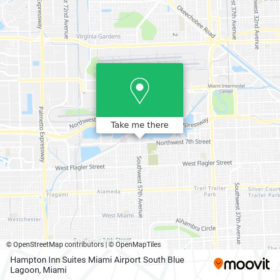 Hampton Inn Suites Miami Airport South Blue Lagoon map