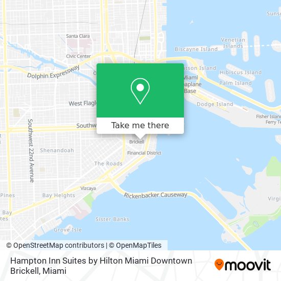 Mapa de Hampton Inn Suites by Hilton Miami Downtown Brickell