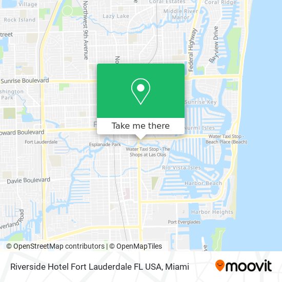 Mapa de Riverside Hotel Fort Lauderdale FL USA