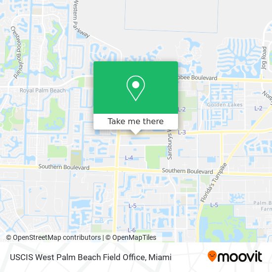 Mapa de USCIS West Palm Beach Field Office