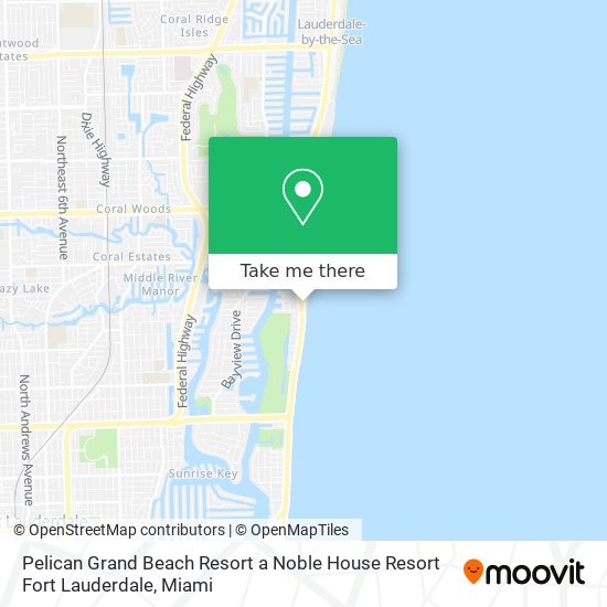 Mapa de Pelican Grand Beach Resort a Noble House Resort Fort Lauderdale
