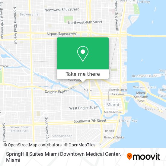 Mapa de SpringHill Suites Miami Downtown Medical Center