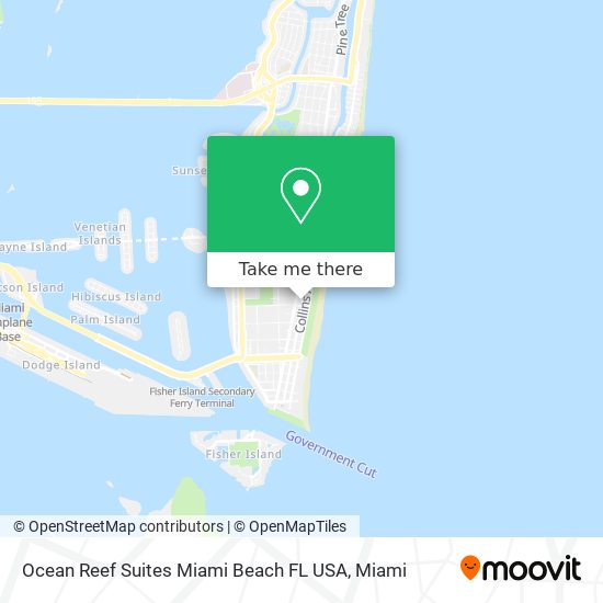 Ocean Reef Suites Miami Beach FL USA map