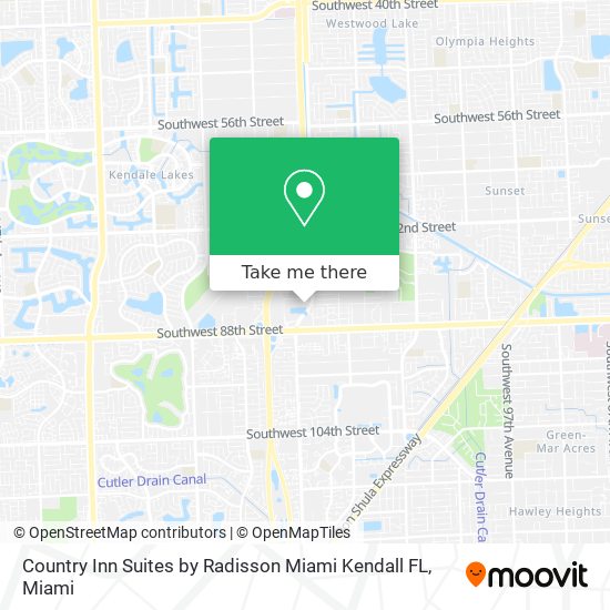 Mapa de Country Inn Suites by Radisson Miami Kendall FL