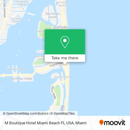 Mapa de M Boutique Hotel Miami Beach FL USA