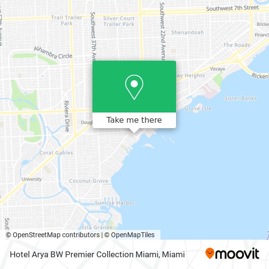 Hotel Arya BW Premier Collection Miami map
