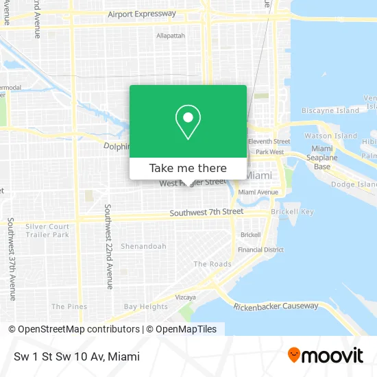 Mapa de Sw 1 St Sw 10 Av