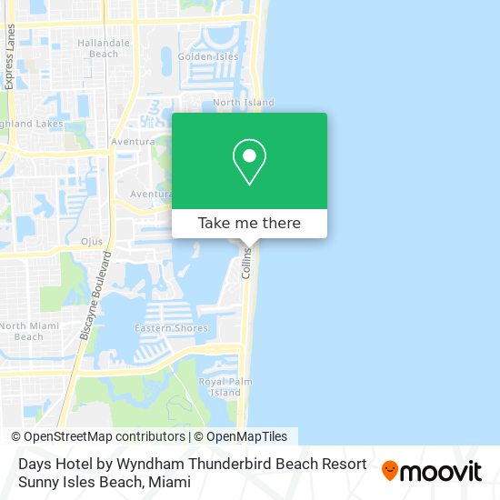 Mapa de Days Hotel by Wyndham Thunderbird Beach Resort Sunny Isles Beach
