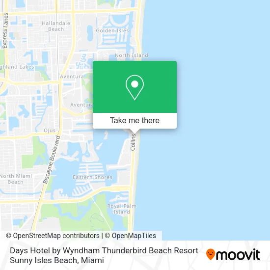 Days Hotel by Wyndham Thunderbird Beach Resort Sunny Isles Beach map