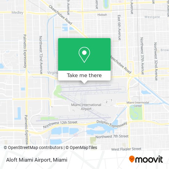 Mapa de Aloft Miami Airport