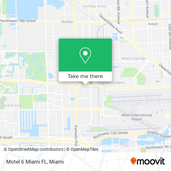 Motel 6 Miami FL map