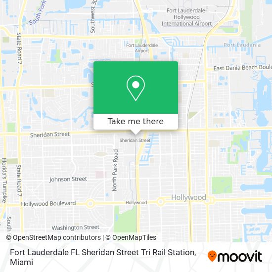 Fort Lauderdale FL Sheridan Street Tri Rail Station map