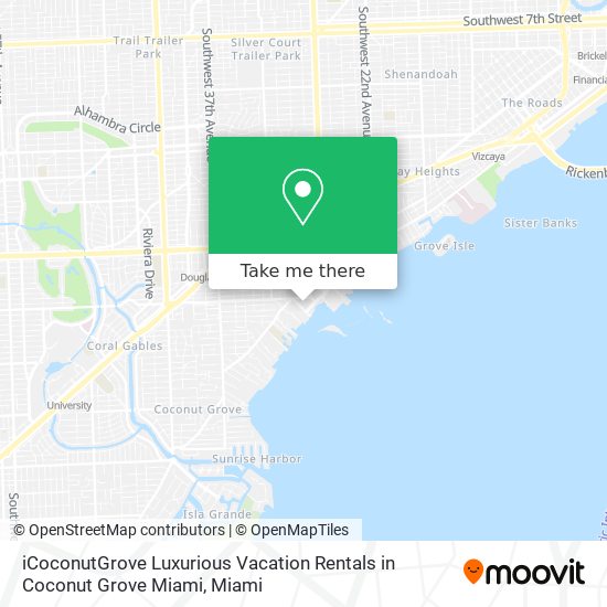 Mapa de iCoconutGrove Luxurious Vacation Rentals in Coconut Grove Miami