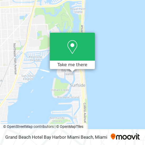 Mapa de Grand Beach Hotel Bay Harbor Miami Beach