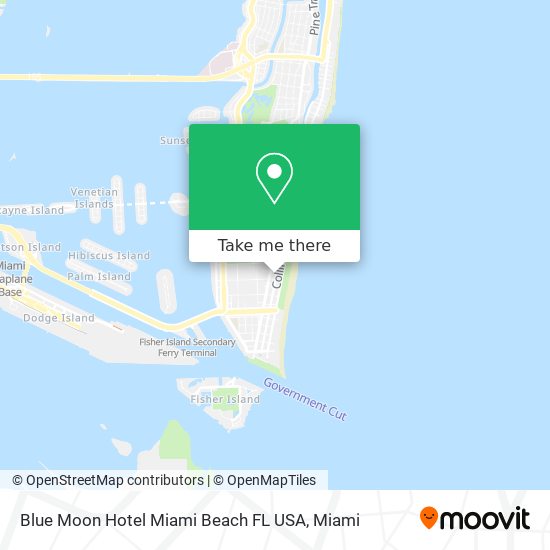 Mapa de Blue Moon Hotel Miami Beach FL USA