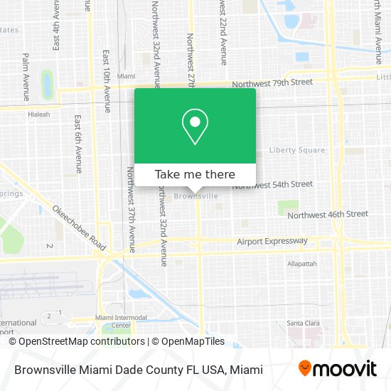 Brownsville Miami Dade County FL USA map