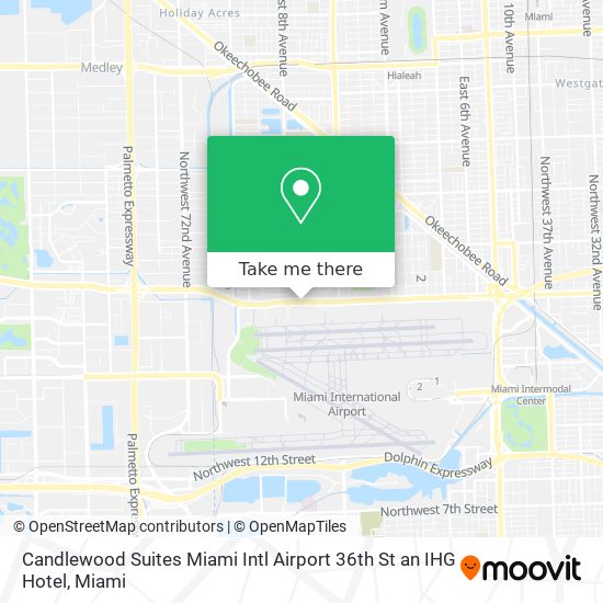 Mapa de Candlewood Suites Miami Intl Airport 36th St an IHG Hotel