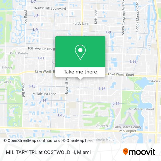 MILITARY TRL at COSTWOLD H map