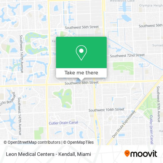 Leon Medical Centers - Kendall map