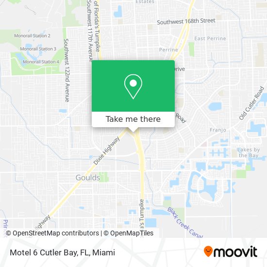 Motel 6 Cutler Bay, FL map