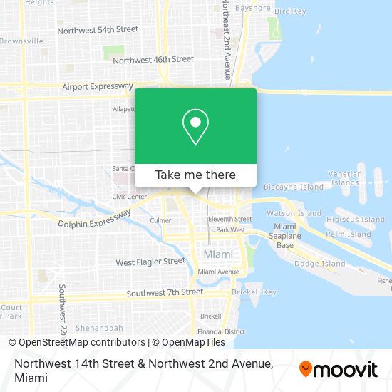 Northwest 14th Street & Northwest 2nd Avenue map