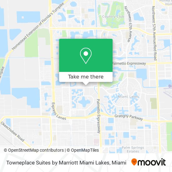 Mapa de Towneplace Suites by Marriott Miami Lakes