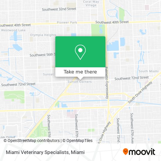Mapa de Miami Veterinary Specialists