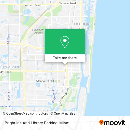Brightline And Library Parking map