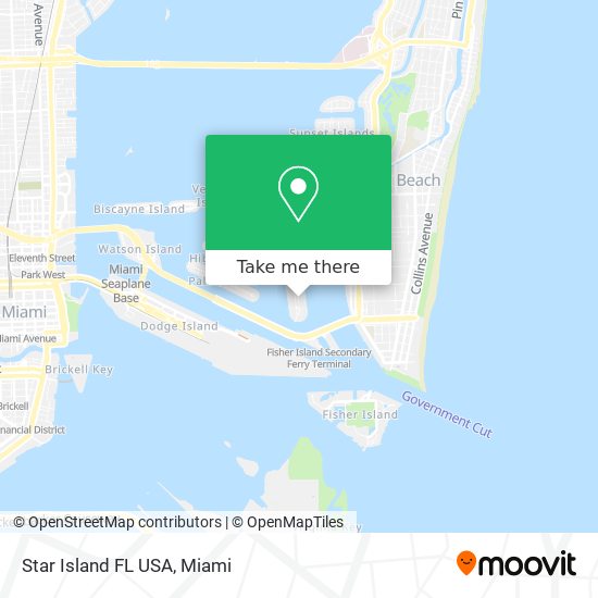 Star Island FL USA map