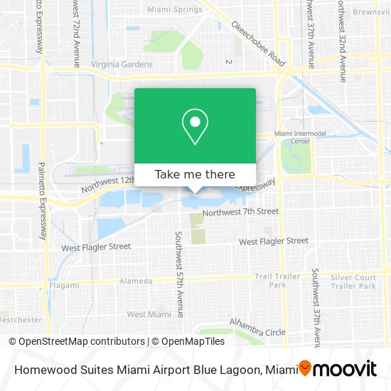 Mapa de Homewood Suites Miami Airport Blue Lagoon