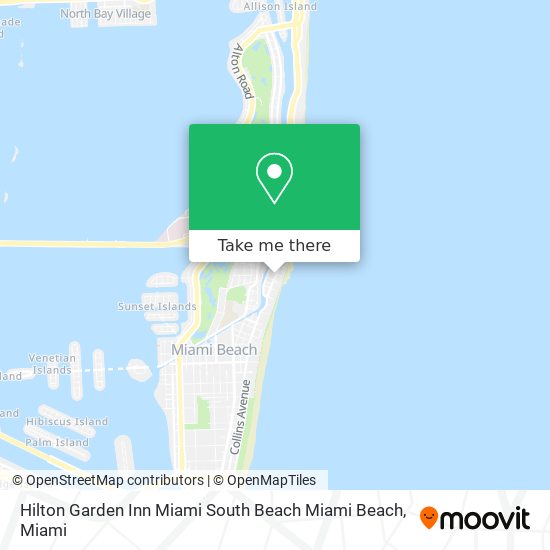 Mapa de Hilton Garden Inn Miami South Beach Miami Beach