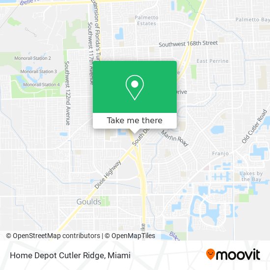 Mapa de Home Depot Cutler Ridge