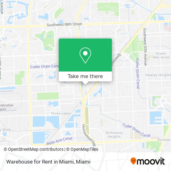 Warehouse for Rent in Miami map