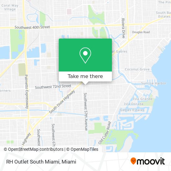 RH Outlet South Miami map