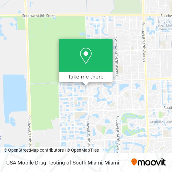 USA Mobile Drug Testing of South Miami map