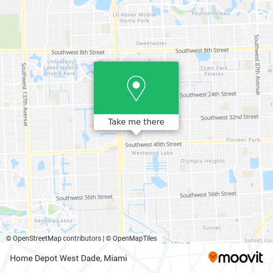 Mapa de Home Depot West Dade