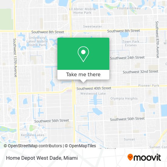 Home Depot West Dade map